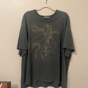 Daydreamer Cowboy Graphic Tee in Dark Gray